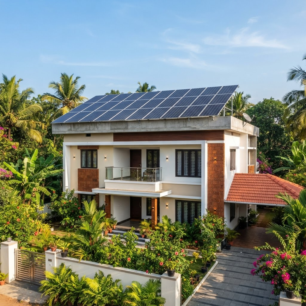 3 kW residential solar installation in Kochi, Ernakulam